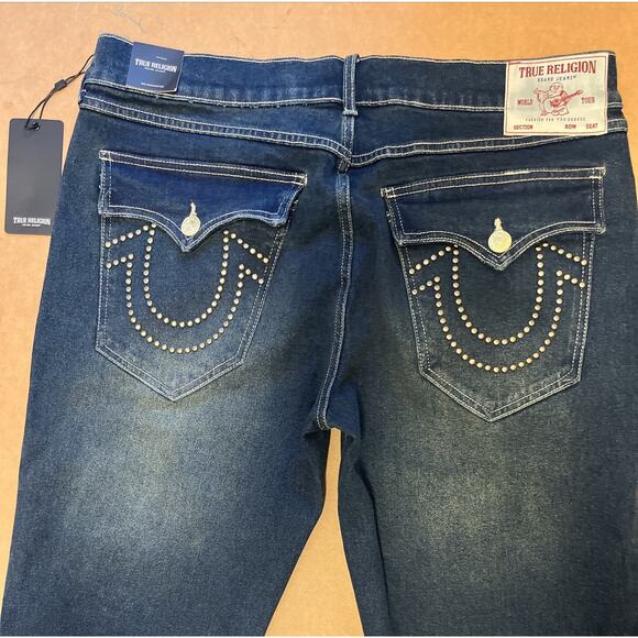 NWT TRUE RELIGION $159 Men's 36 GENO Flap Stud Relaxed Slim Jeans - Picture 7 of 11
